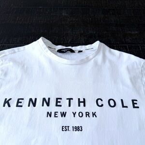Kenneth Cole Men’s Crew Neck Graphic Black White T Shirt logo Shirt Size XL